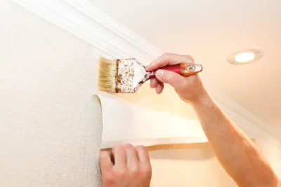 Pose de papier peint à Rivière — revêtements muraux et toiles de verre